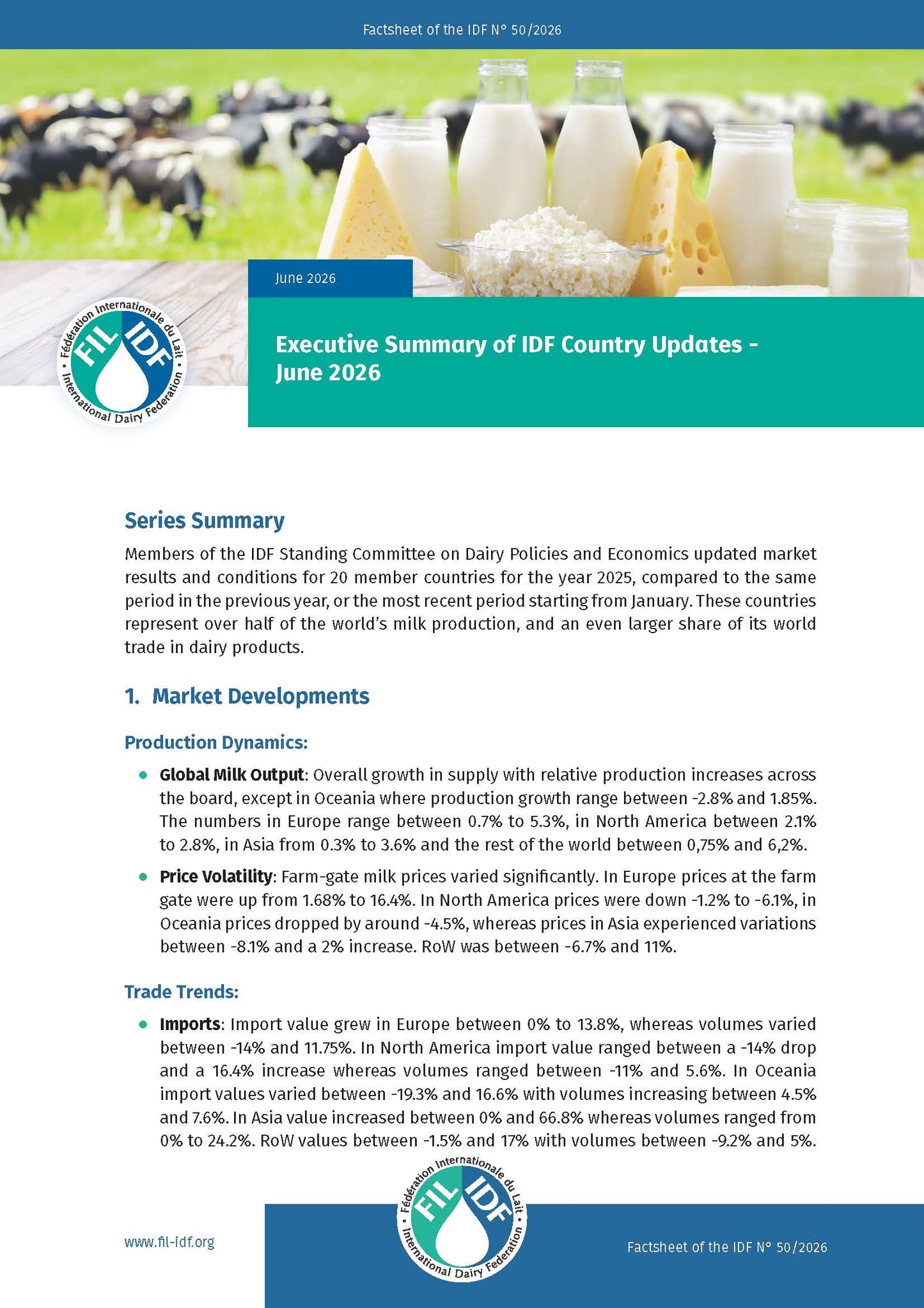Factsheet of the IDF N°50/2026: Executive Summary of IDF Country Updates - June 2026