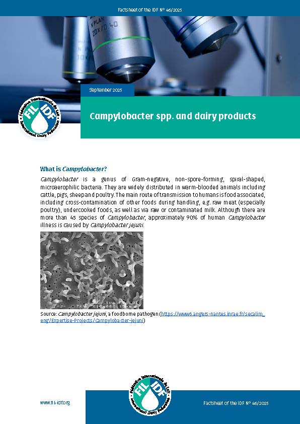 Factsheet of the IDF N°46/2025: Campylobacter spp. and dairy products - FIL - IDF