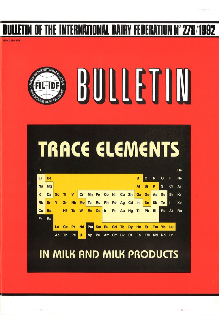 Bulletin of the IDF N° 278/1992 - Trace elements - FIL-IDF