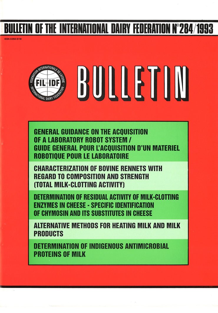 Bulletin of the IDF N° 284/1993 - General guidance on the acquisition of a laboratory robot system - FIL-IDF