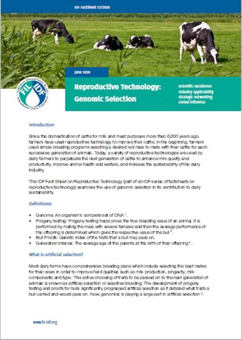 IDF Factsheet 12/ 2020: IDF Reproductive Technology: Genomic Selection - FIL-IDF