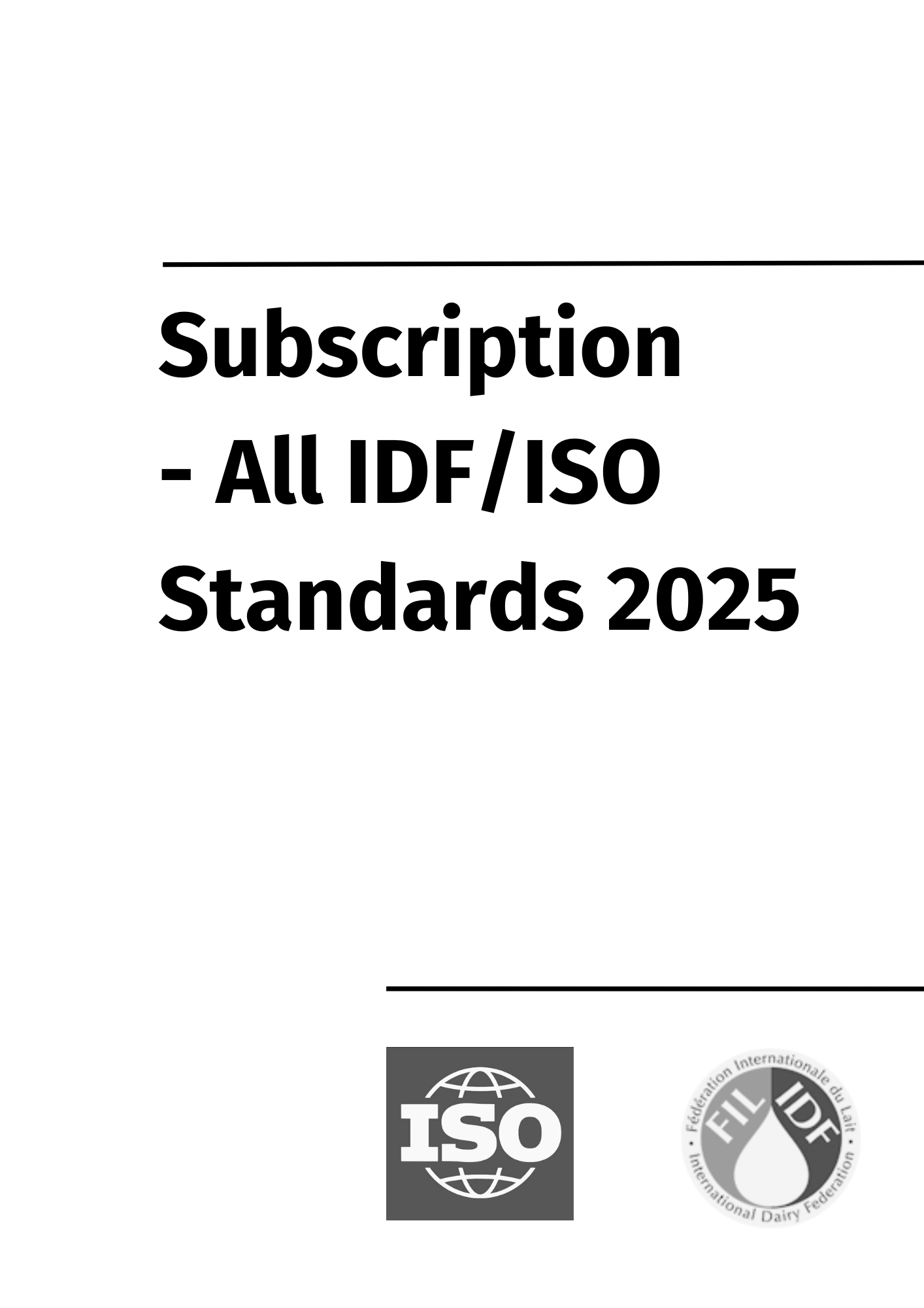 Subscription to all the Standards of the IDF 2025 - FIL - IDF