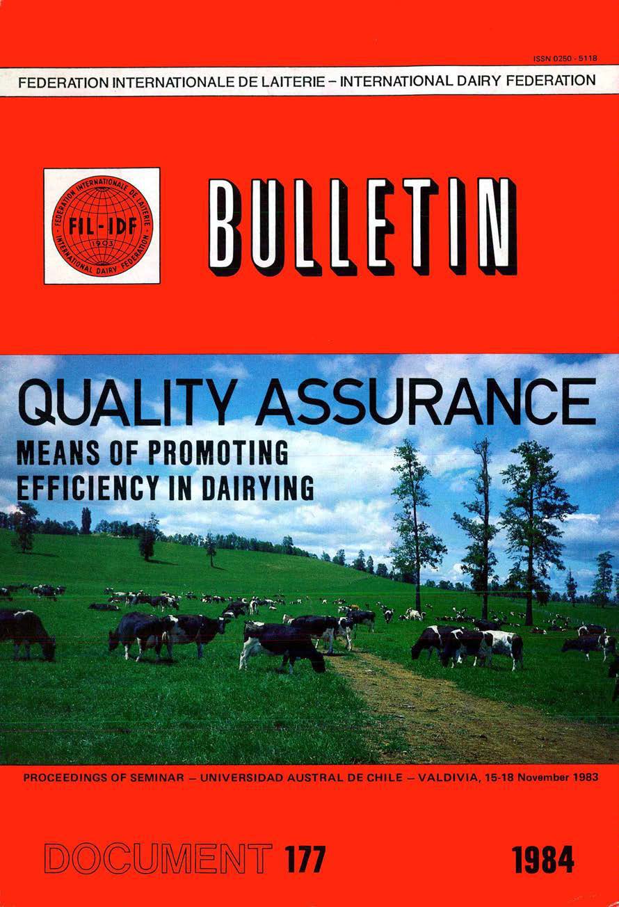 Bulletin N° 177/1984 - Quality assurance - Means of promoting efficiency in dairying - FIL-IDF