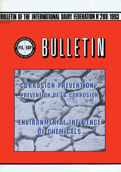 Bulletin of the IDF N° 288/1993 - Corrosion Prevention / Prévention de la corrosion - Environmental influence of chemicals - FIL-IDF