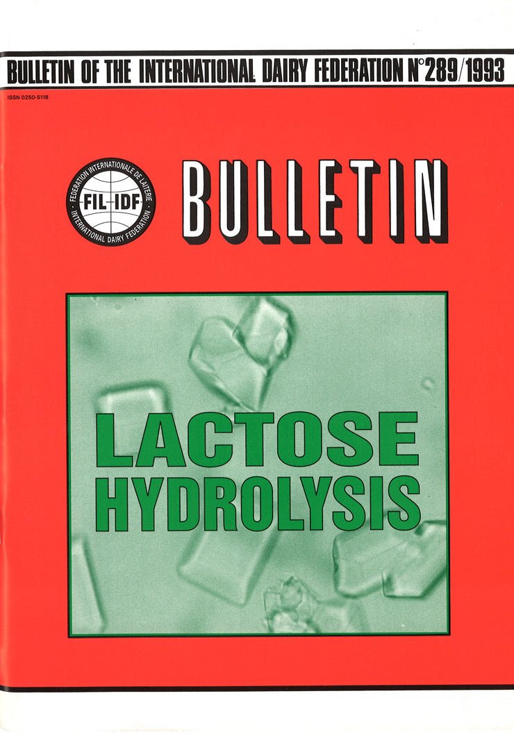 Bulletin of the IDF N° 289/1993 - Lactose hydrolysis - FIL-IDF