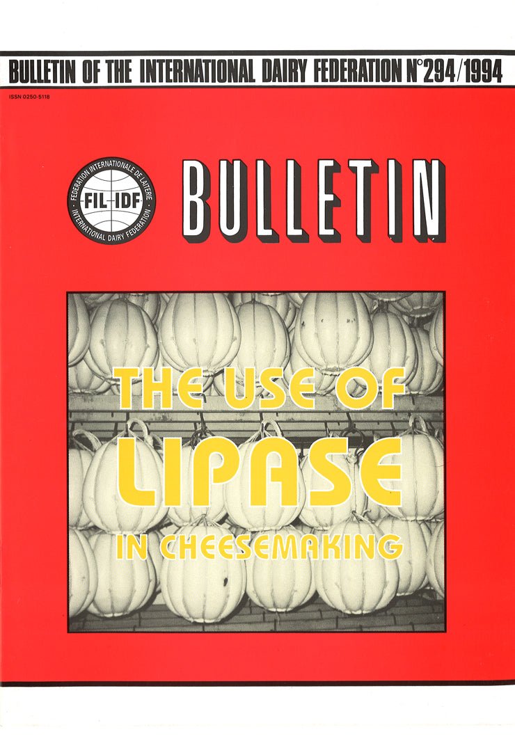 Bulletin of the IDF N° 294/1994 - The use of lipases in cheesemaking - FIL-IDF