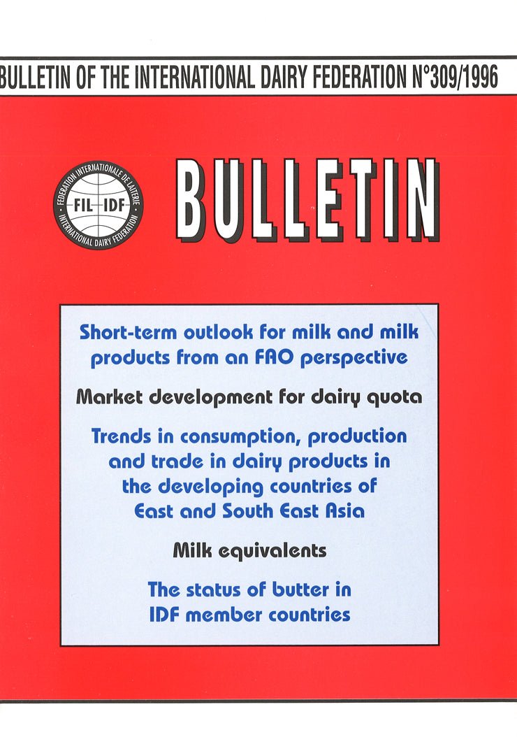Bulletin of the IDF N° 309/1996 - Short-Term Outlook for Milk and Milk Products from an FAO Perspective(Group C2 – Medium-term perspectives) - FIL-IDF