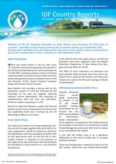 Dairy Policies & Economics: Country Report - October 2015 - FIL-IDF