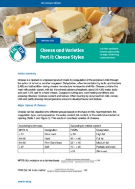 IDF Factsheet 18/2021: Cheese and Varieties Part II: Cheese Styles - FIL-IDF